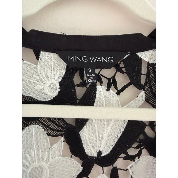 Ming Wang Openwork Floral Lace Monochrome Skirt Set Elegant Old Money S/M - Picture 5 of 12